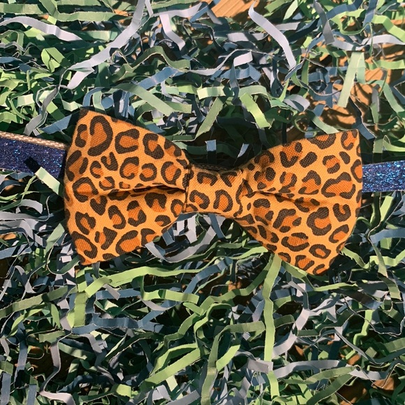 Leopard Pet Bow Tie Collar Attachment